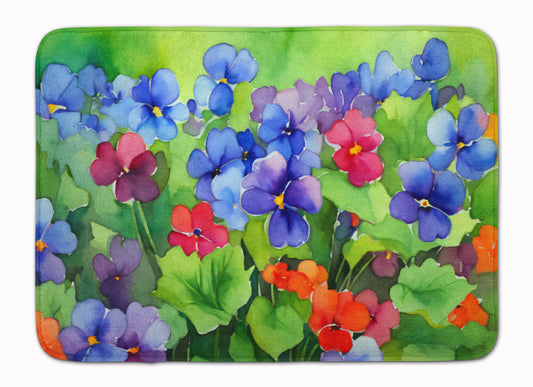 Buy this Illinois Violet in Watercolor Memory Foam Kitchen Mat