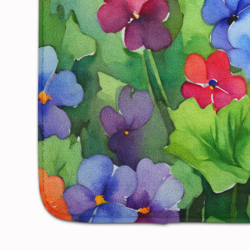 Illinois Violet in Watercolor Memory Foam Kitchen Mat