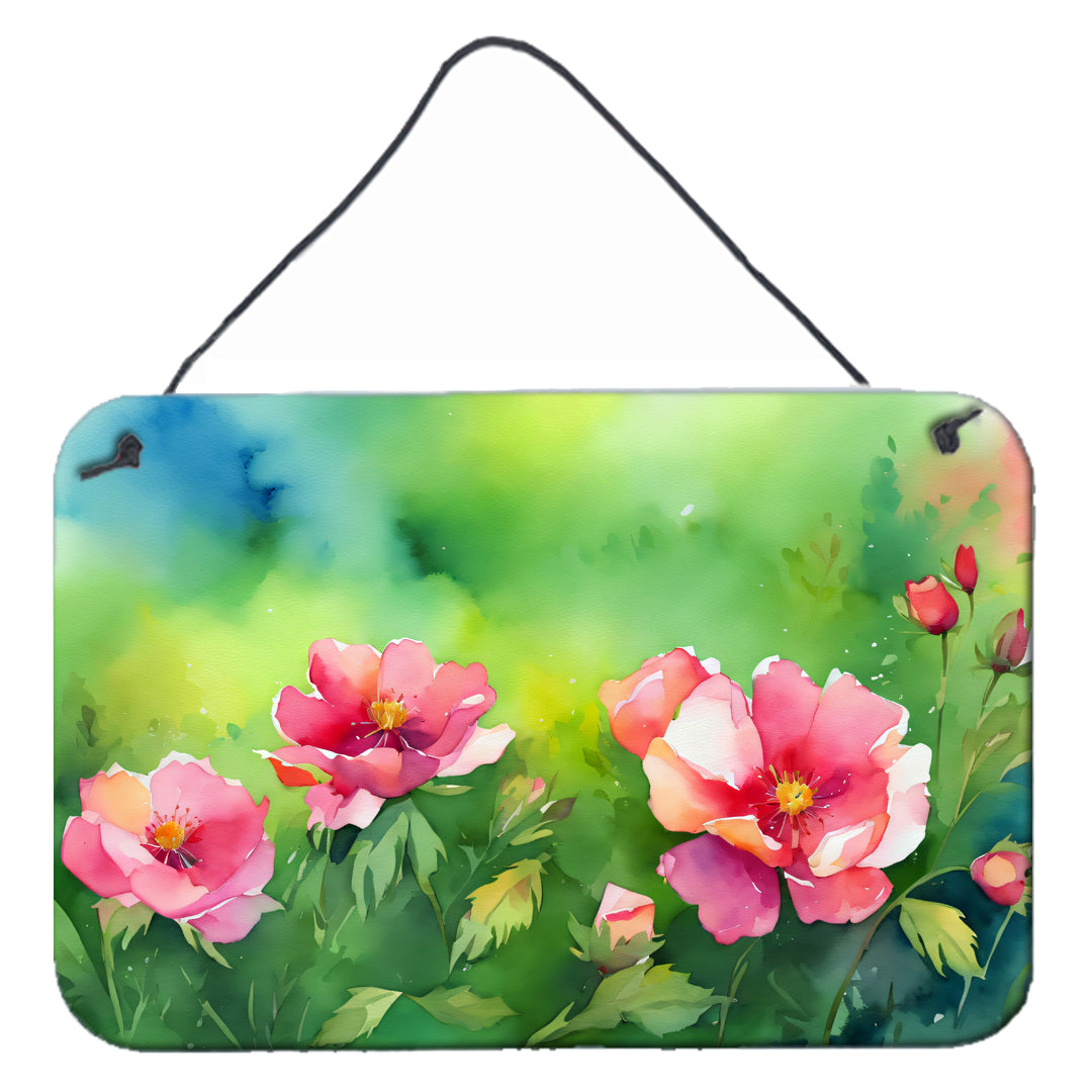 Buy this Iowa Wild Prairie Roses in Watercolor Wall or Door Hanging Prints