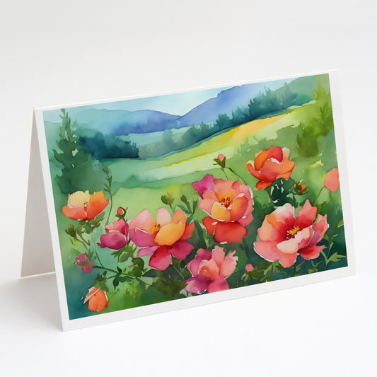 Buy this Iowa Wild Prairie Roses in Watercolor Greeting Cards Pack of 8