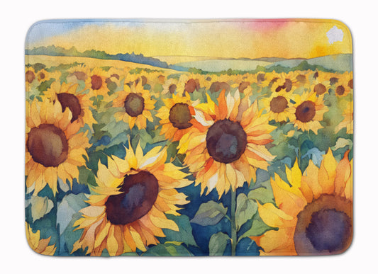 Buy this Kansas Sunflowers in Watercolor Memory Foam Kitchen Mat