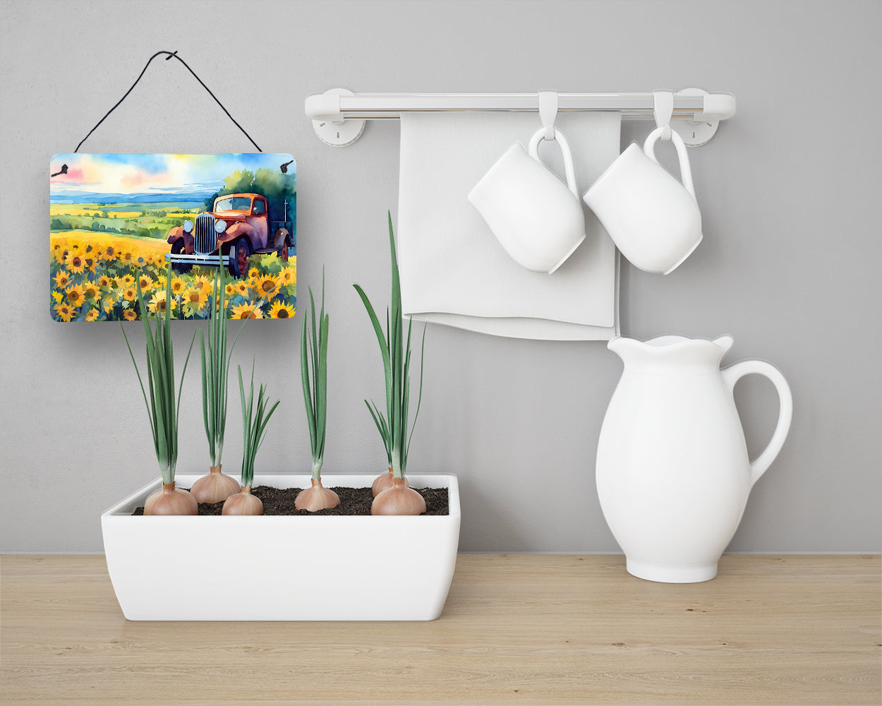 Kansas Sunflowers in Watercolor Wall or Door Hanging Prints