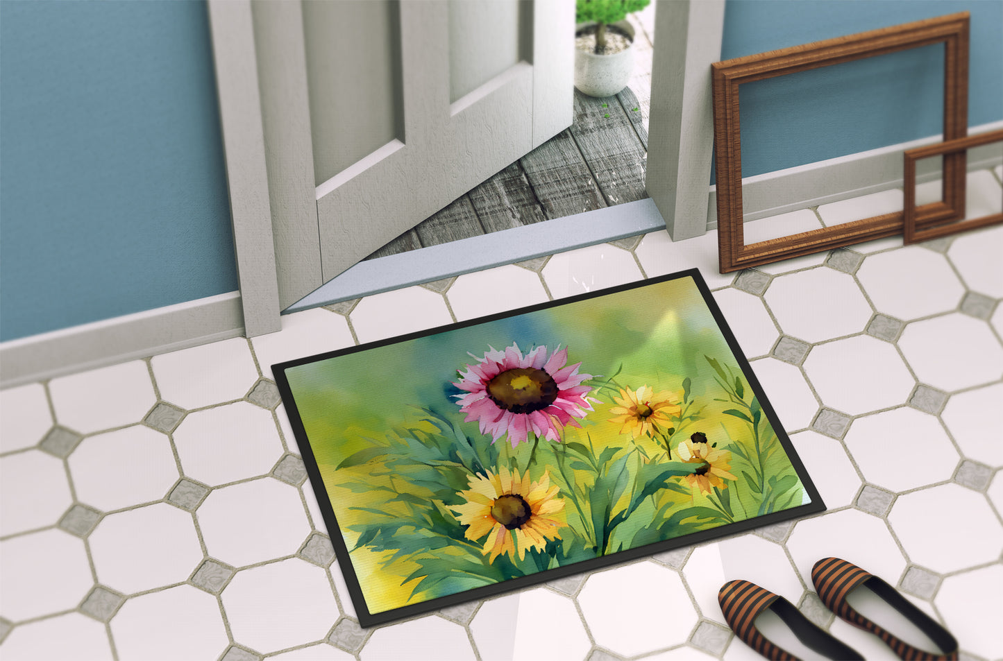 Kentucky Goldenrod in Watercolor Doormat