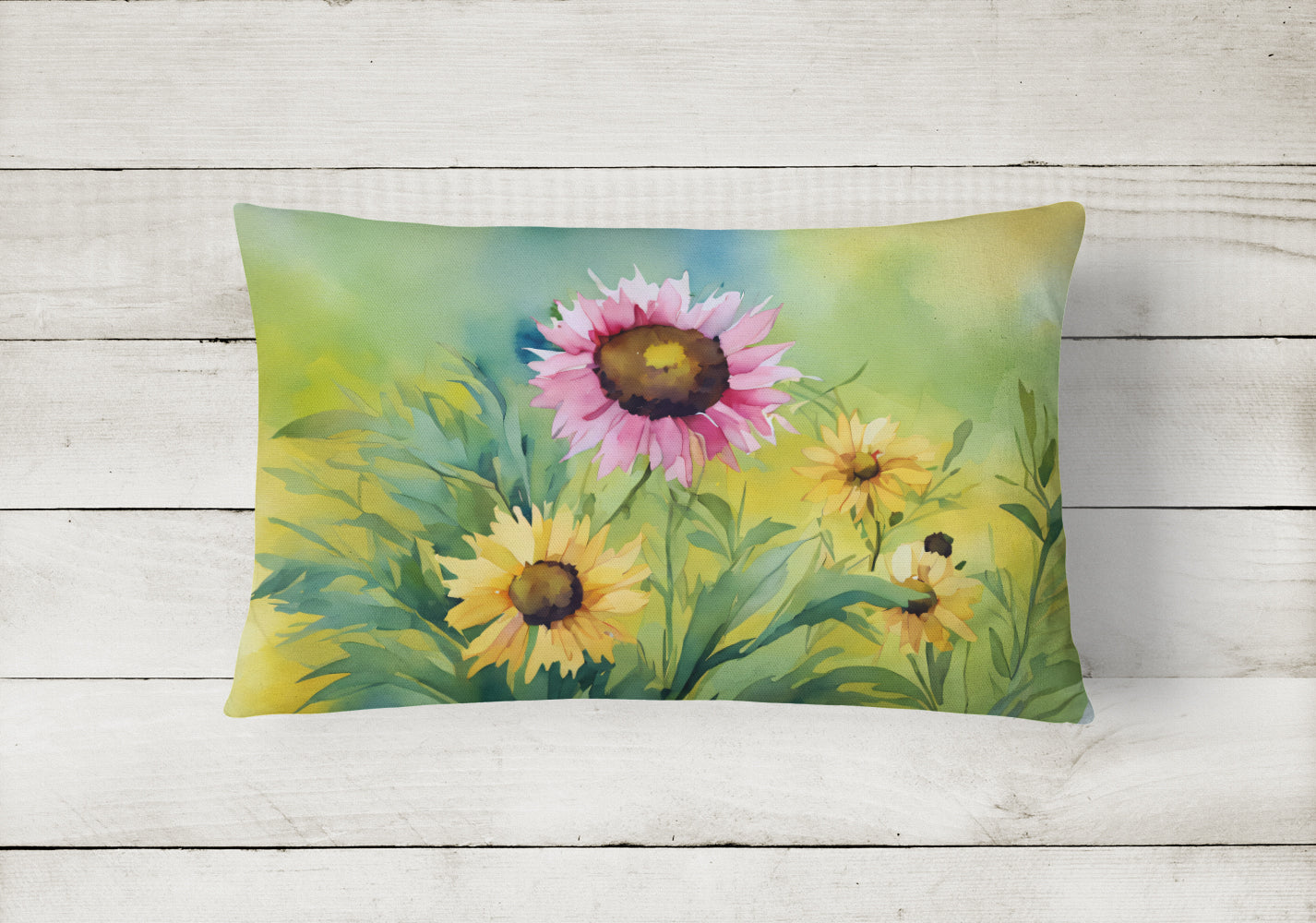 Kentucky Goldenrod in Watercolor Throw Pillow