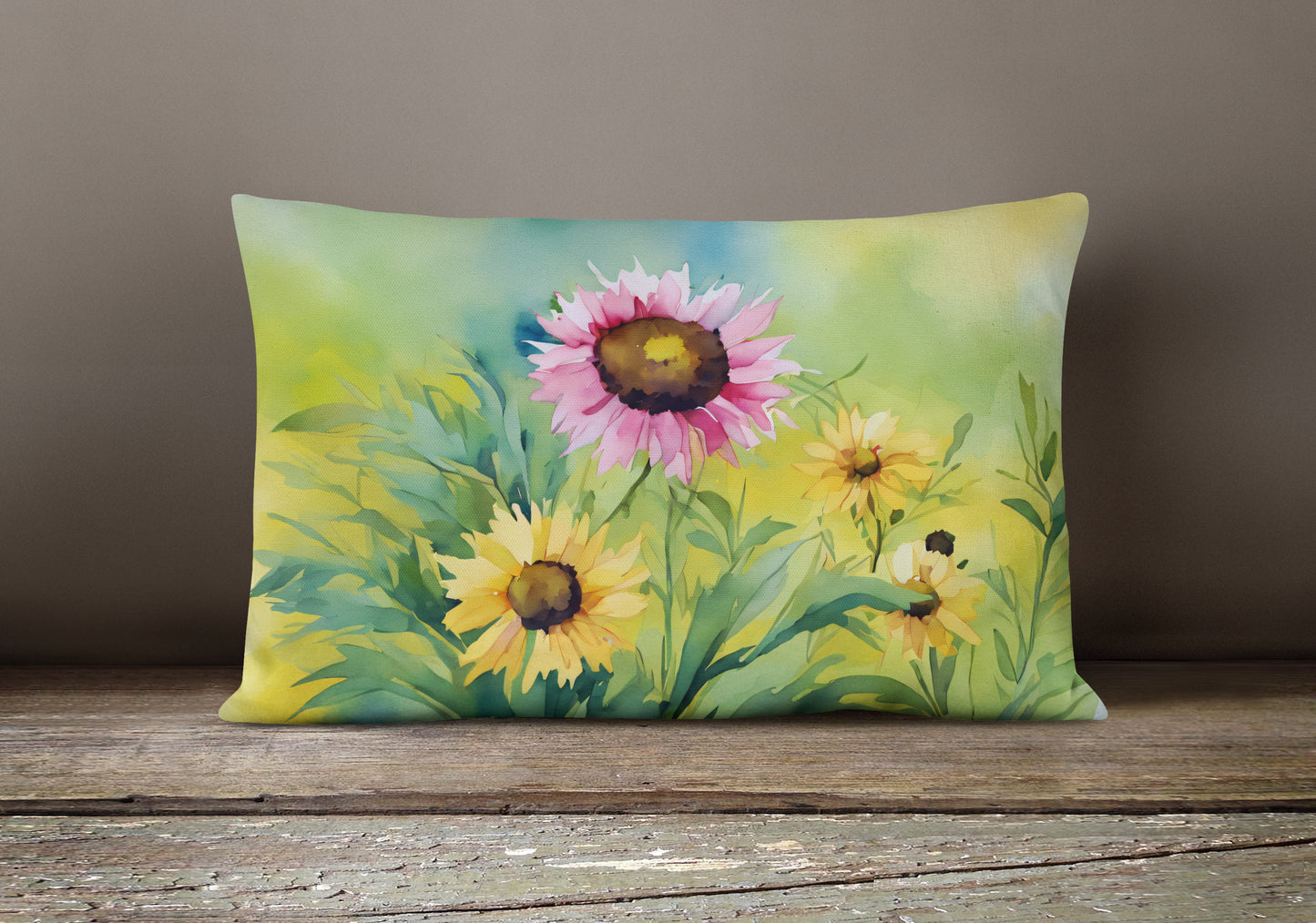 Kentucky Goldenrod in Watercolor Throw Pillow