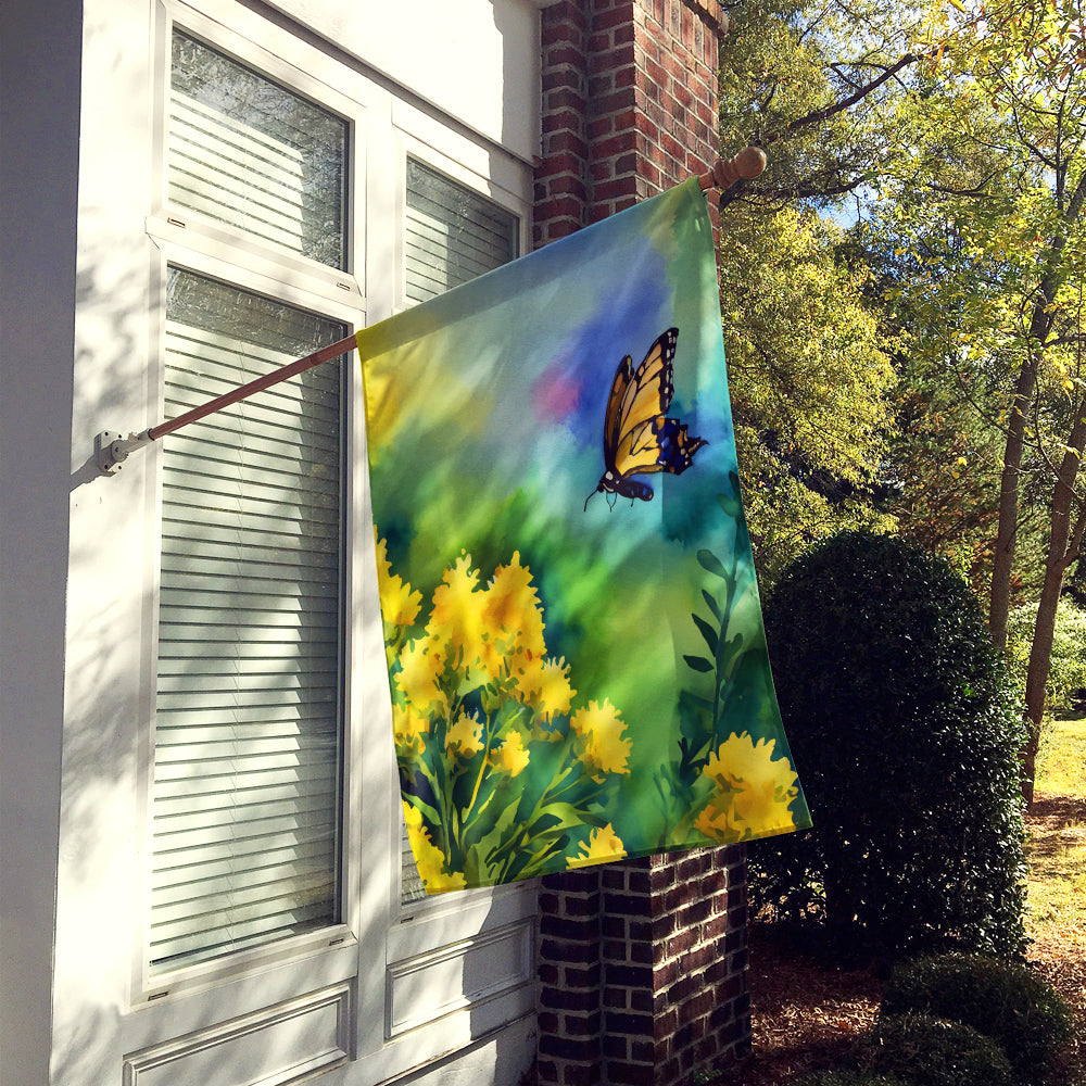 Kentucky Goldenrod in Watercolor House Flag