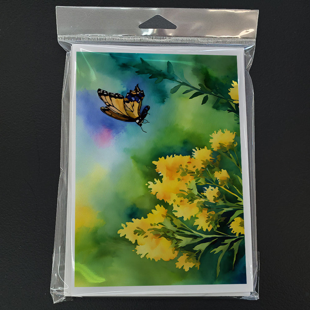 Kentucky Goldenrod in Watercolor Greeting Cards Pack of 8