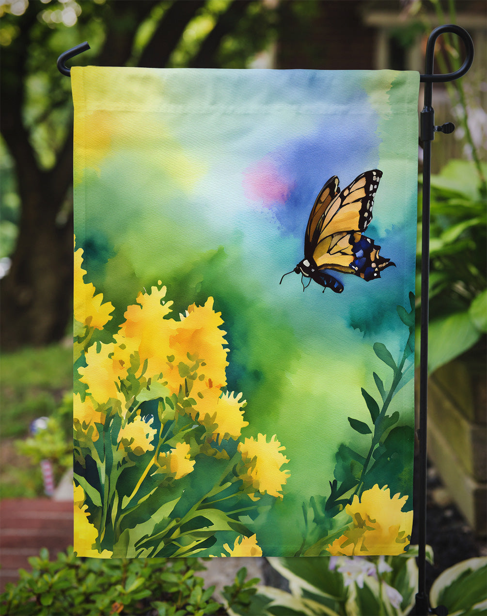 Kentucky Goldenrod in Watercolor Garden Flag