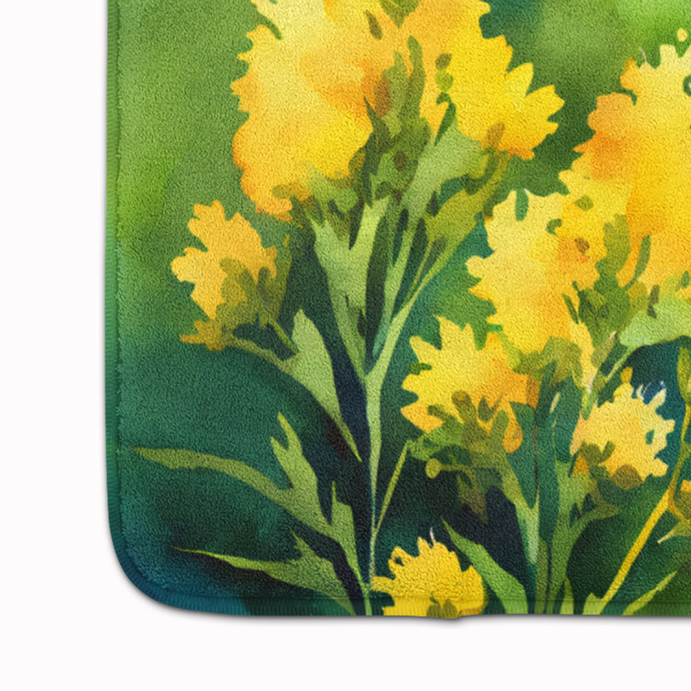 Kentucky Goldenrod in Watercolor Memory Foam Kitchen Mat