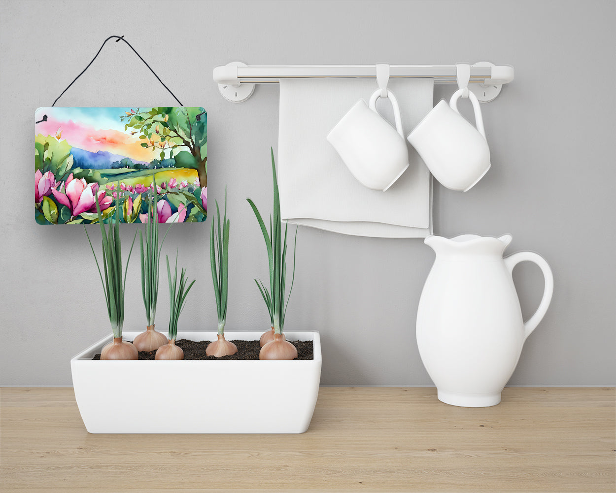 Louisiana Magnolias in Watercolor Wall or Door Hanging Prints