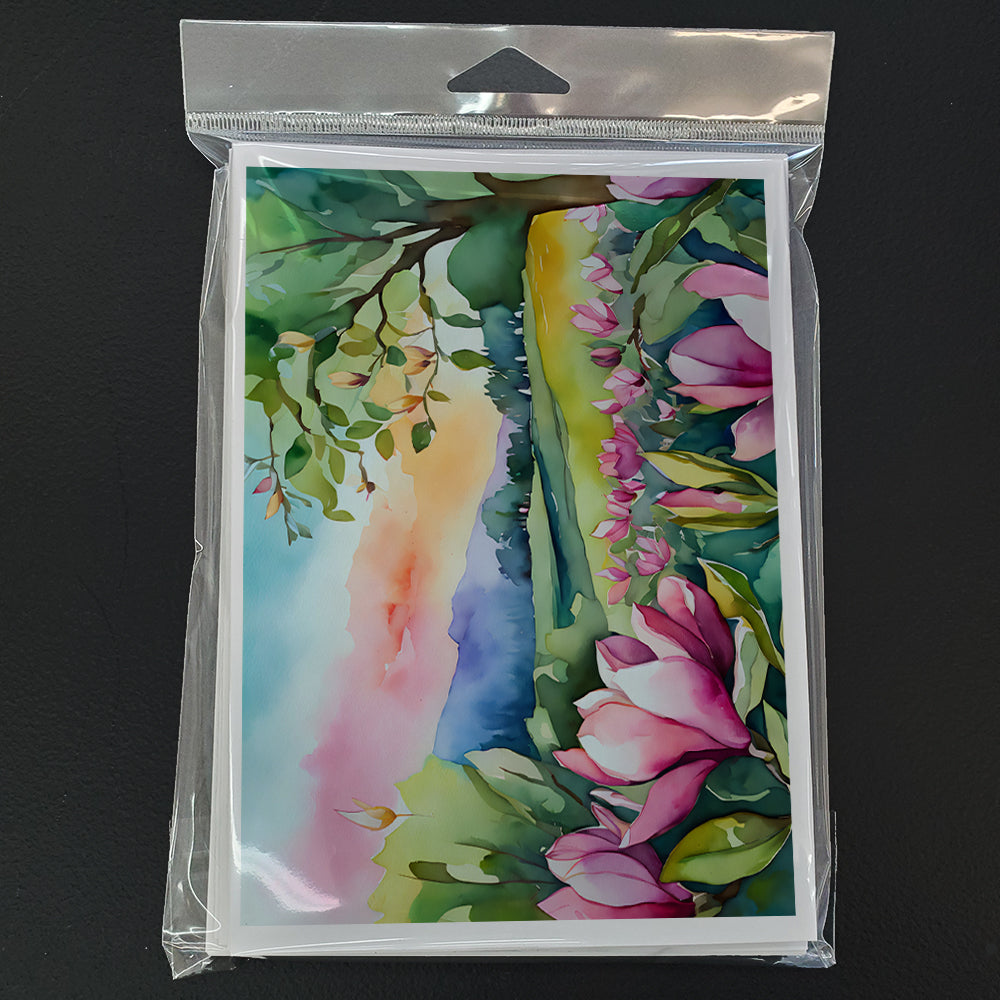 Louisiana Magnolias in Watercolor Greeting Cards Pack of 8