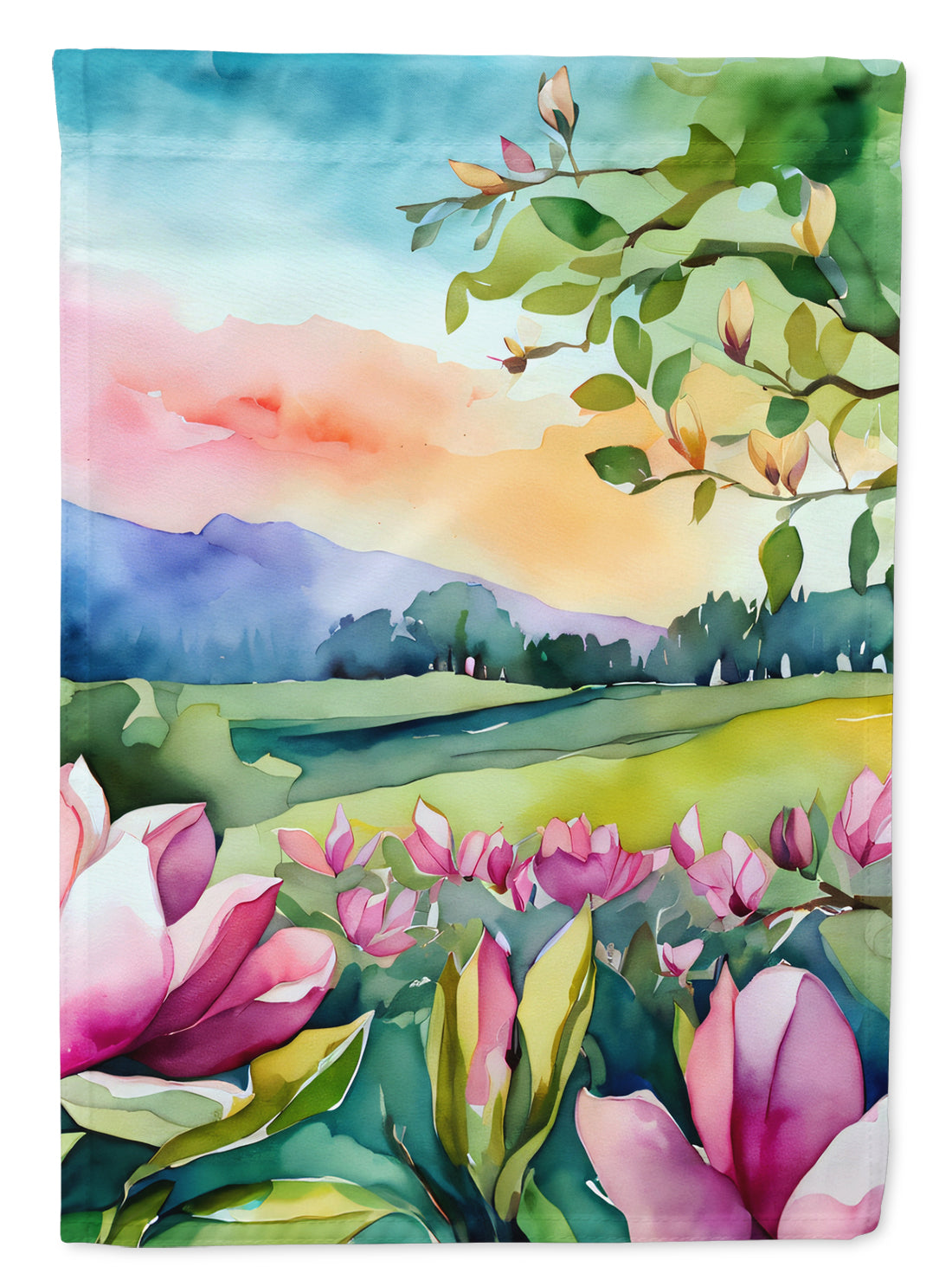 Buy this Louisiana Magnolias in Watercolor Garden Flag