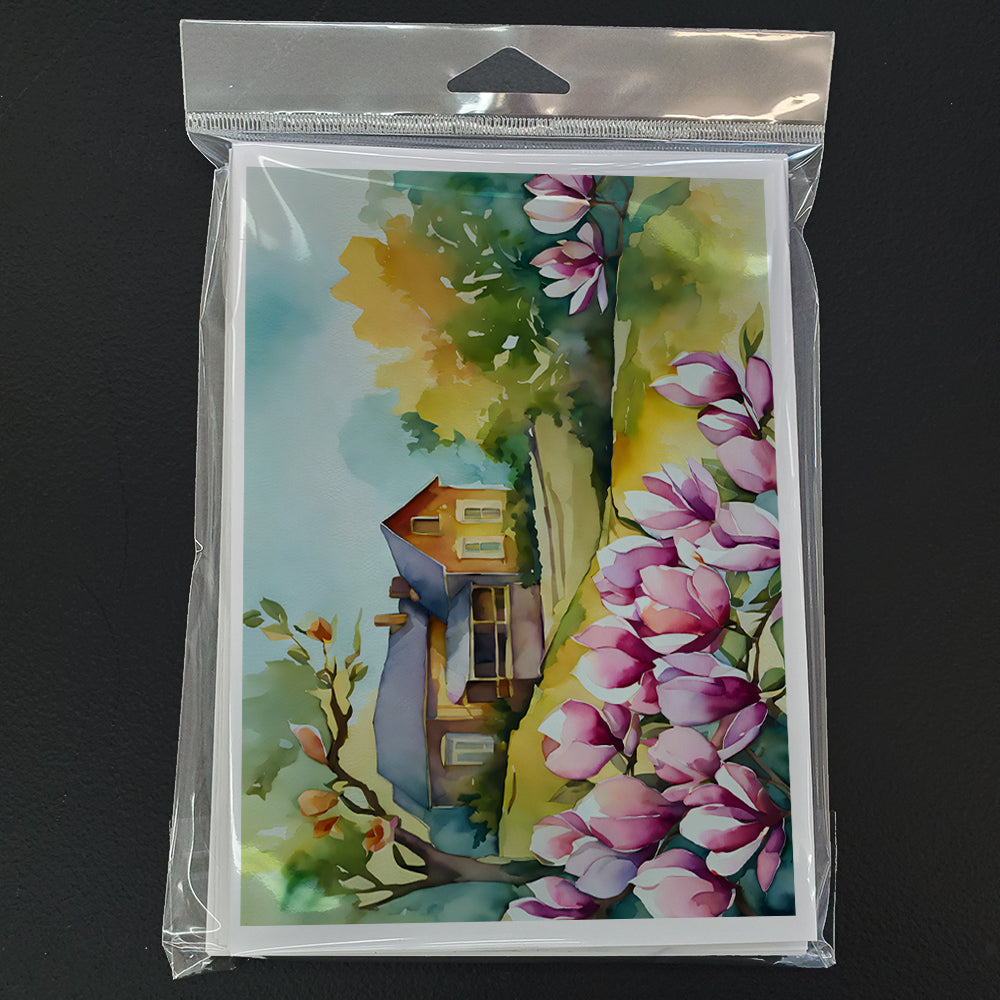 Louisiana Magnolias in Watercolor Greeting Cards Pack of 8