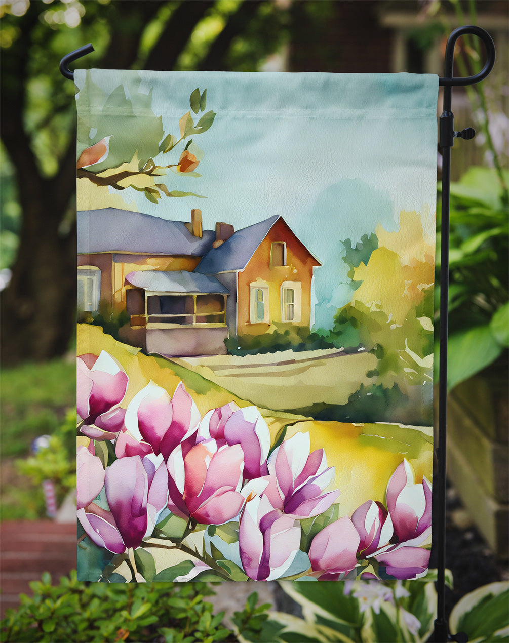 Louisiana Magnolias in Watercolor Garden Flag