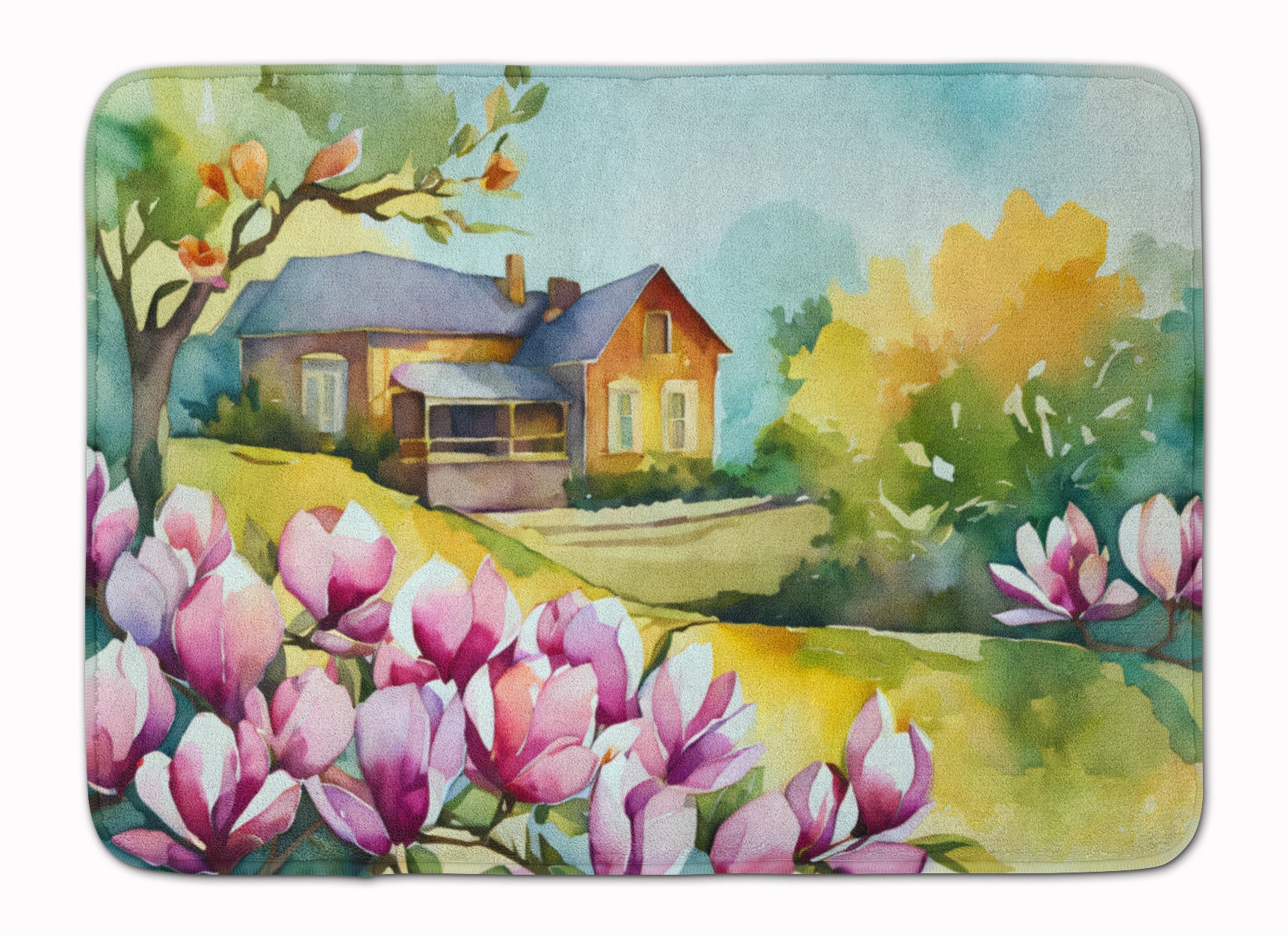 Buy this Louisiana Magnolias in Watercolor Memory Foam Kitchen Mat