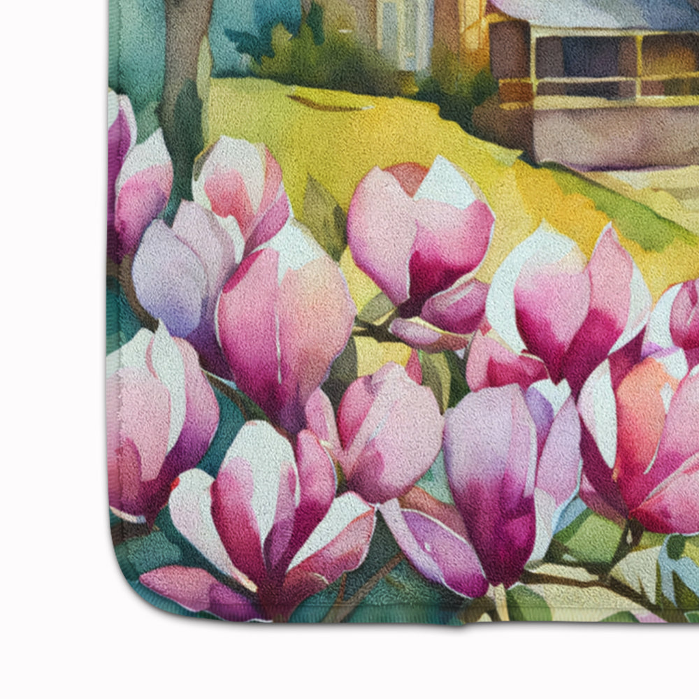 Louisiana Magnolias in Watercolor Memory Foam Kitchen Mat