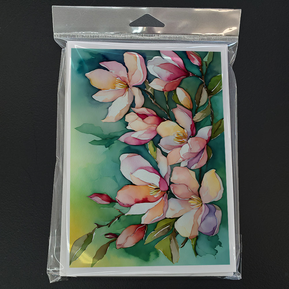 Louisiana Magnolias in Watercolor Greeting Cards Pack of 8