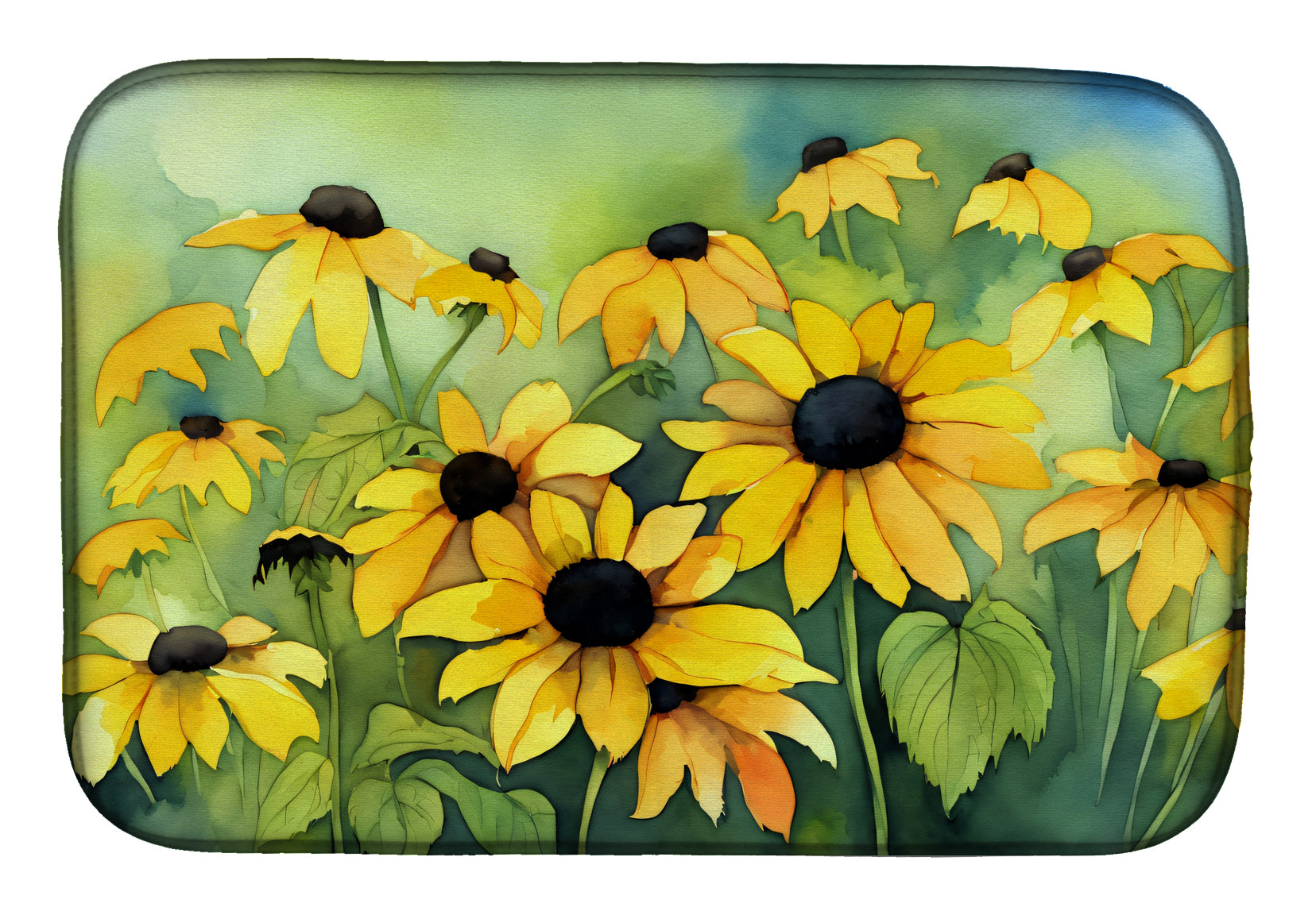 Buy this Maryland Black-Eyed Susans in Watercolor Dish Drying Mat