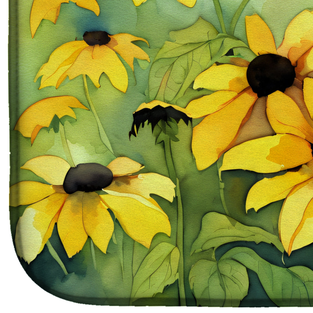 Maryland Black-Eyed Susans in Watercolor Dish Drying Mat