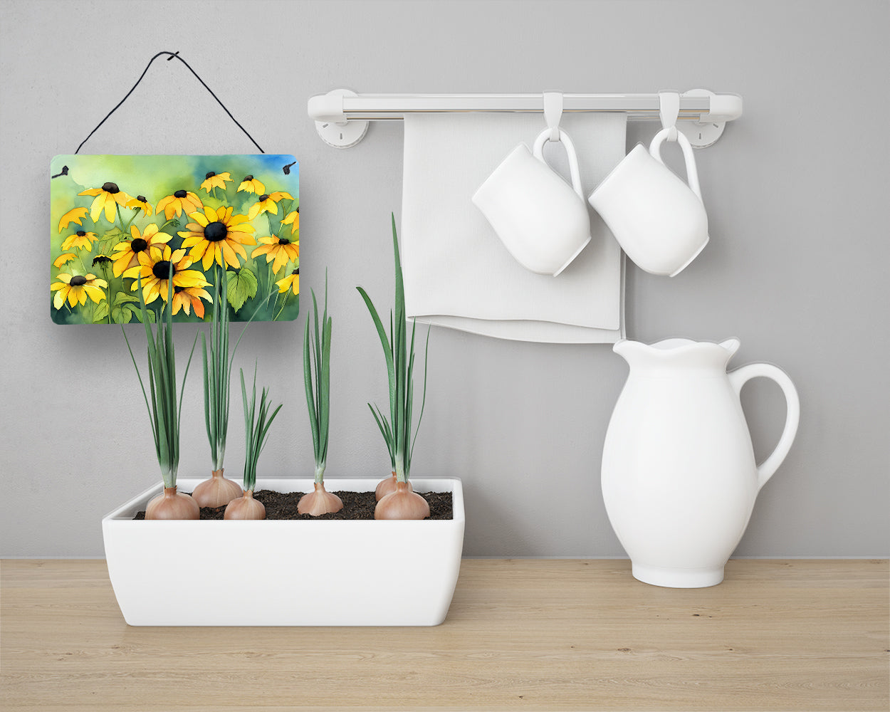 Maryland Black-Eyed Susans in Watercolor Wall or Door Hanging Prints