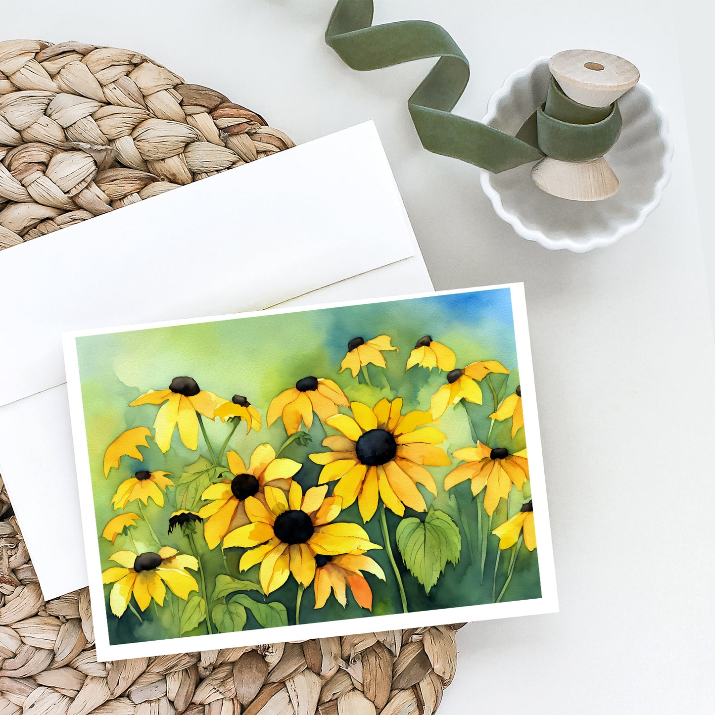 Maryland Black-Eyed Susans in Watercolor Greeting Cards Pack of 8