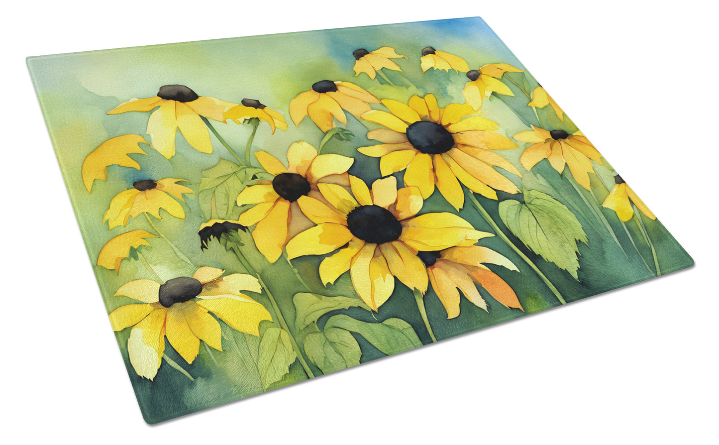 Buy this Maryland Black-Eyed Susans in Watercolor Glass Cutting Board