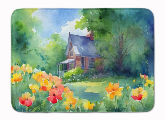 Buy this Massachusetts Mayflowers in Watercolor Memory Foam Kitchen Mat