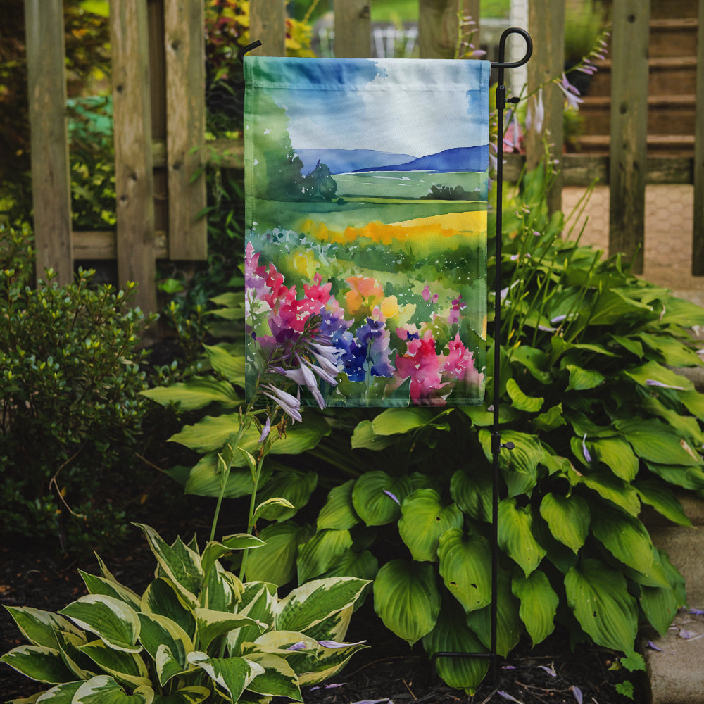 Massachusetts Mayflowers in Watercolor Garden Flag