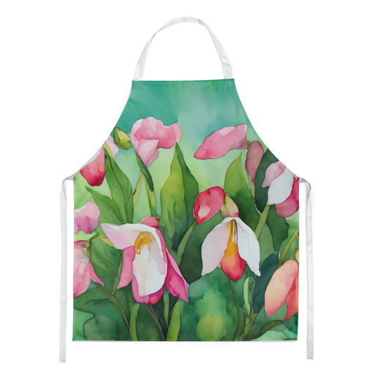 Buy this Minnesota Pink and White Lady�s Slippers in Watercolor Apron