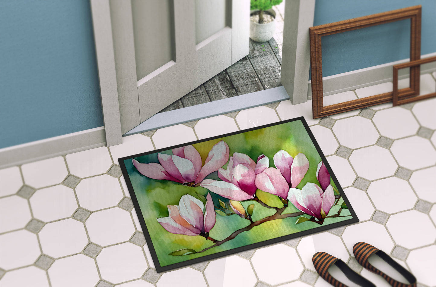 Mississippi Magnolia in Watercolor Doormat