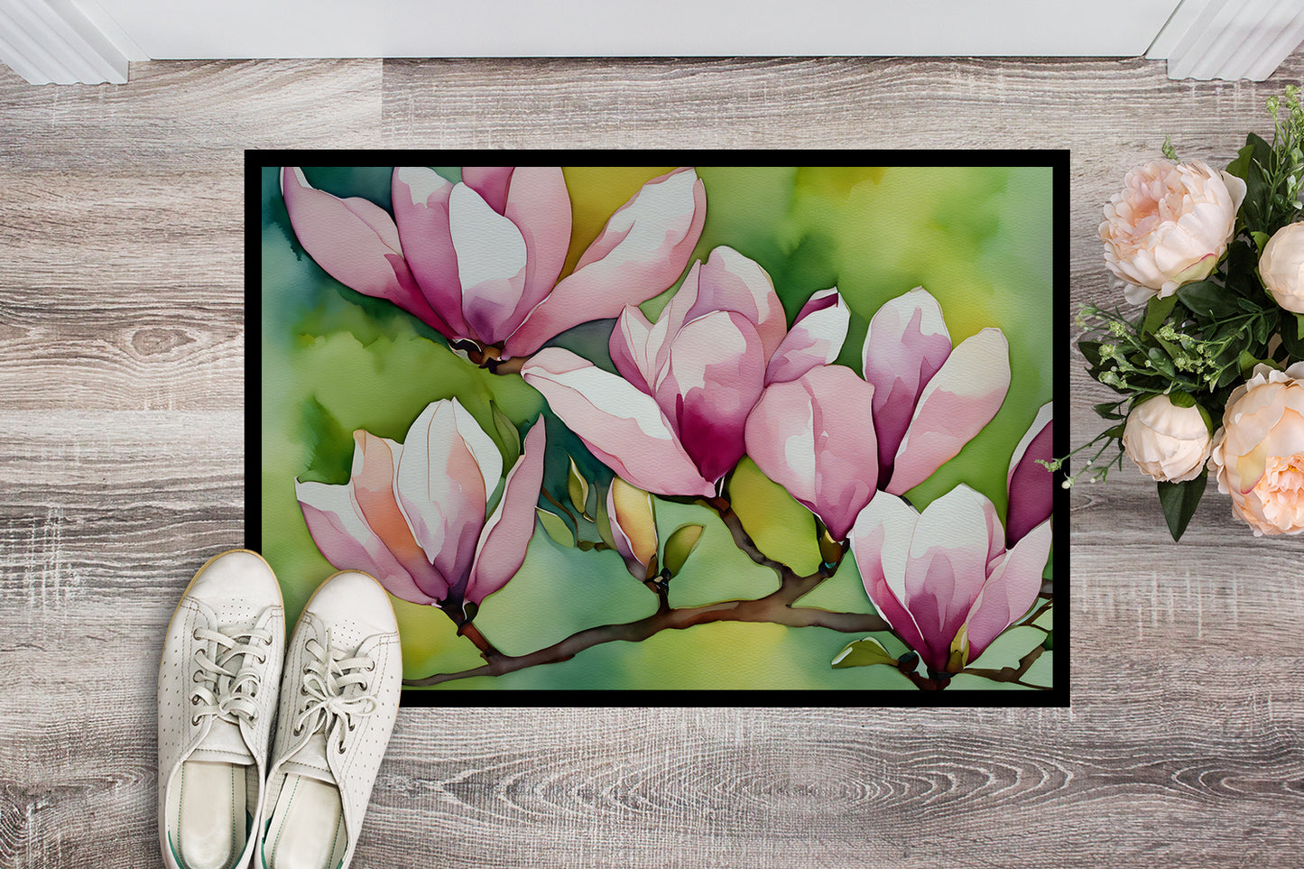 Mississippi Magnolia in Watercolor Doormat