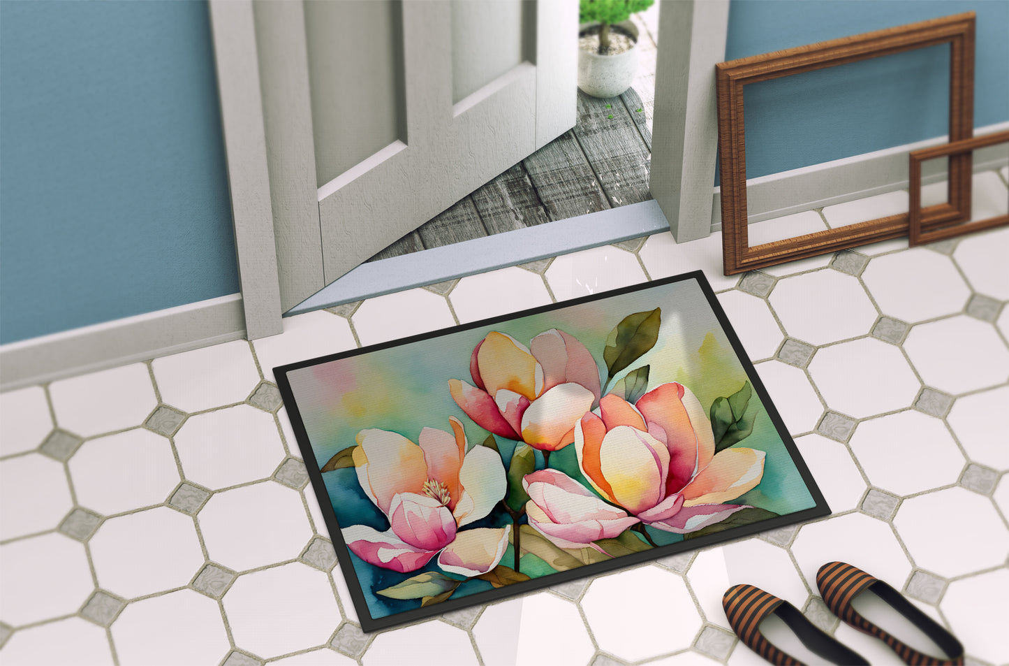 Mississippi Magnolia in Watercolor Doormat