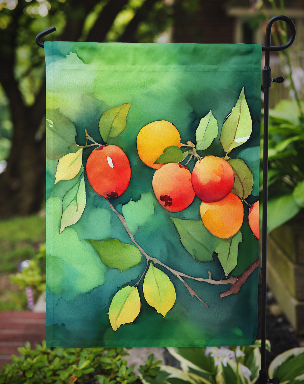 Missouri Hawthorns in Watercolor Garden Flag