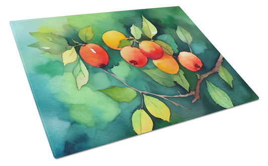 Buy this Missouri Hawthorns in Watercolor Glass Cutting Board