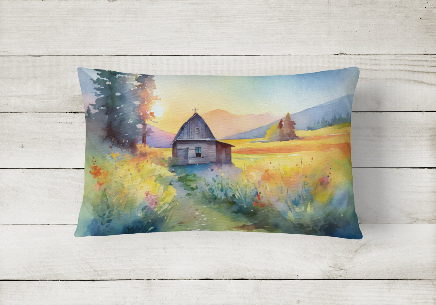 Montana Bitterroot in Watercolor Throw Pillow