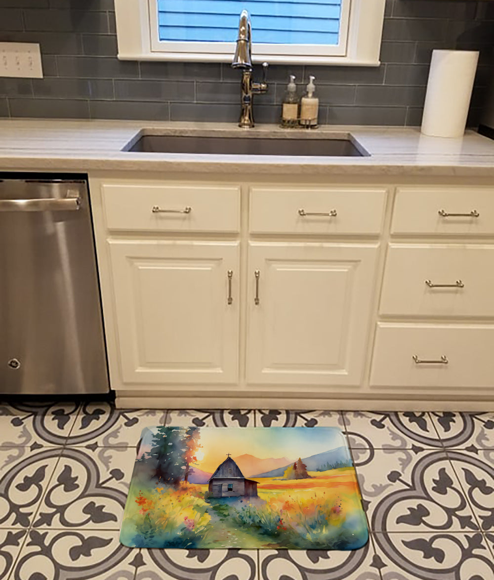 Montana Bitterroot in Watercolor Memory Foam Kitchen Mat