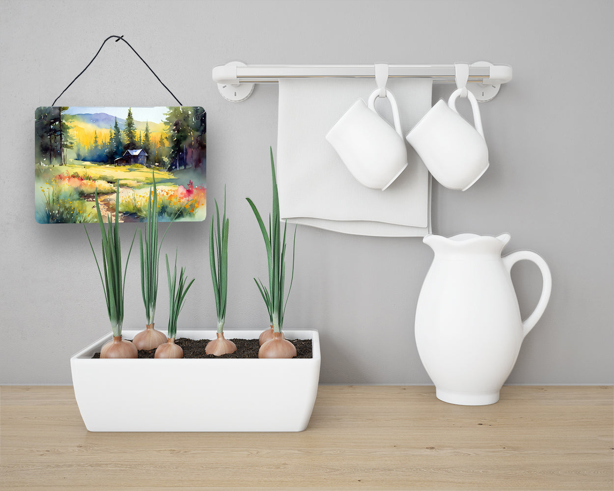 Montana Bitterroot in Watercolor Wall or Door Hanging Prints