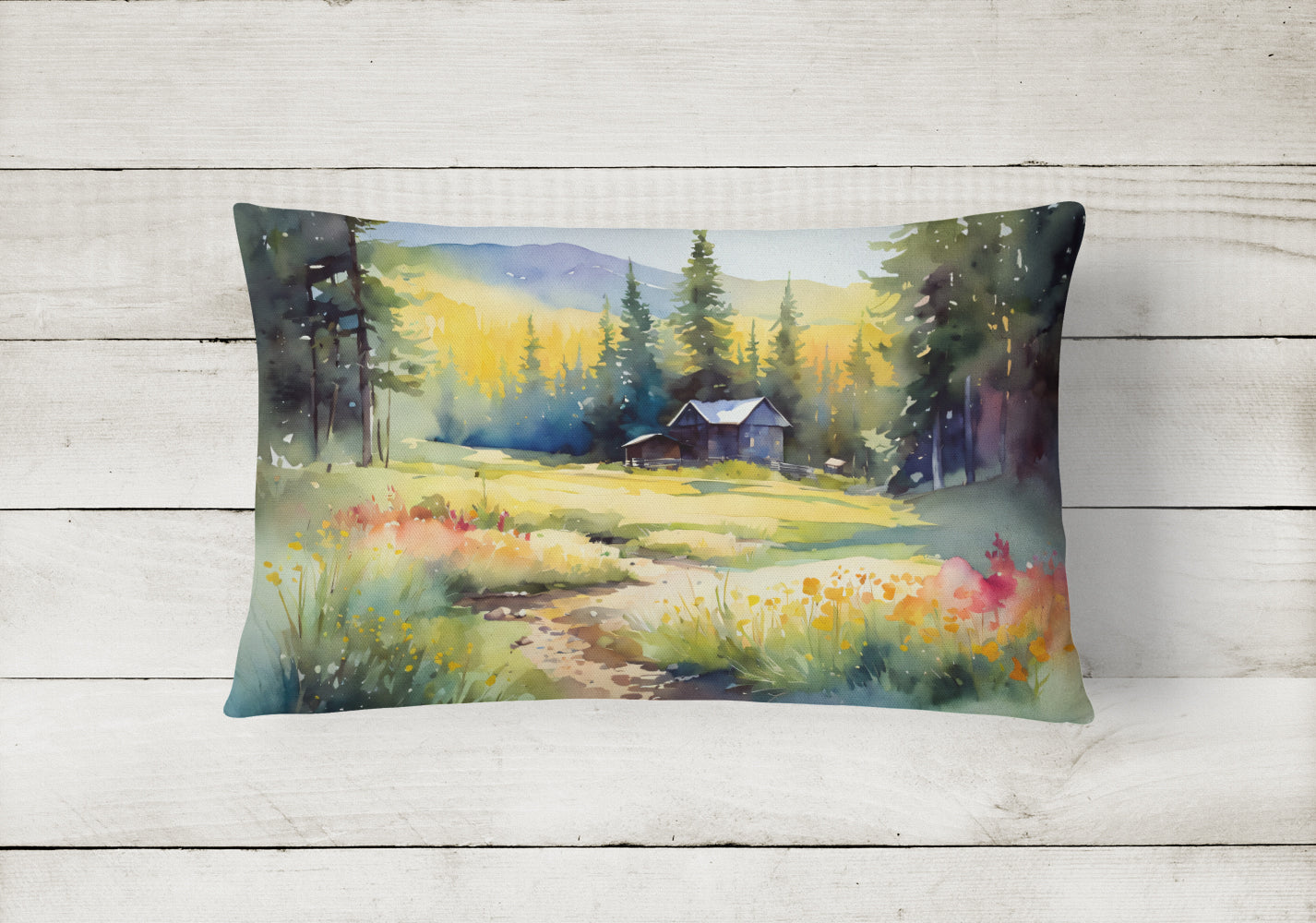 Montana Bitterroot in Watercolor Throw Pillow