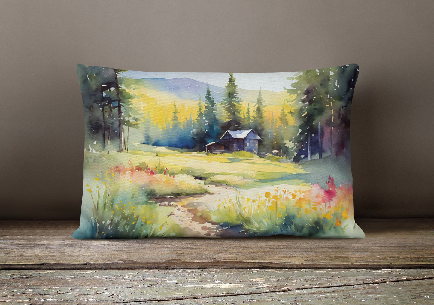 Montana Bitterroot in Watercolor Throw Pillow