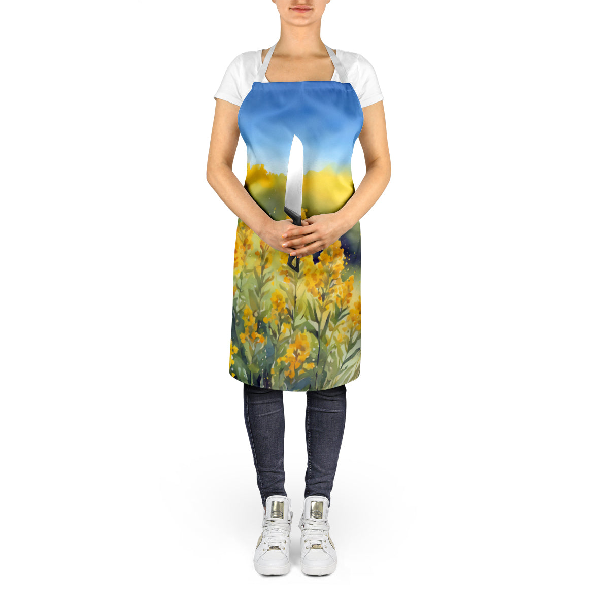 Nebraska Goldenrod in Watercolor Apron