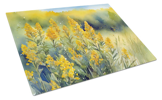 Buy this Nebraska Goldenrod in Watercolor Glass Cutting Board