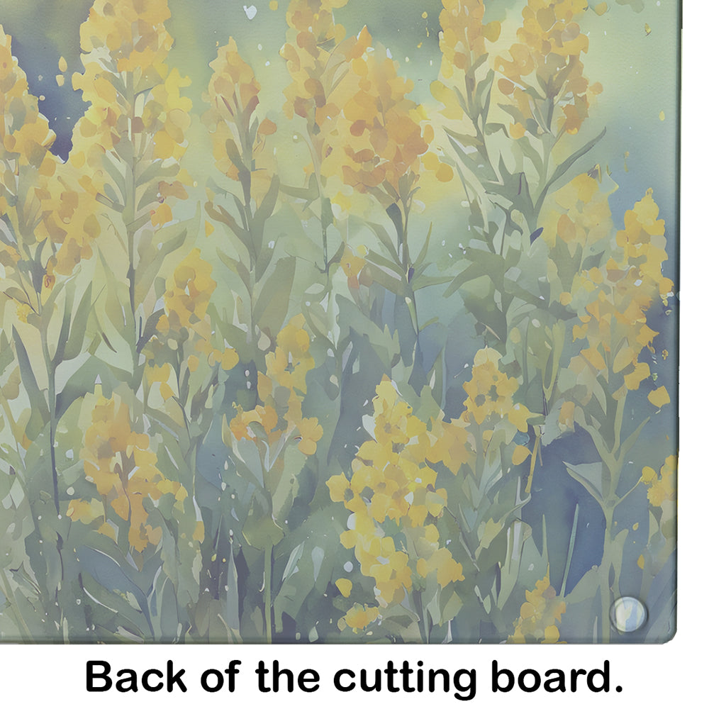 Nebraska Goldenrod in Watercolor Glass Cutting Board