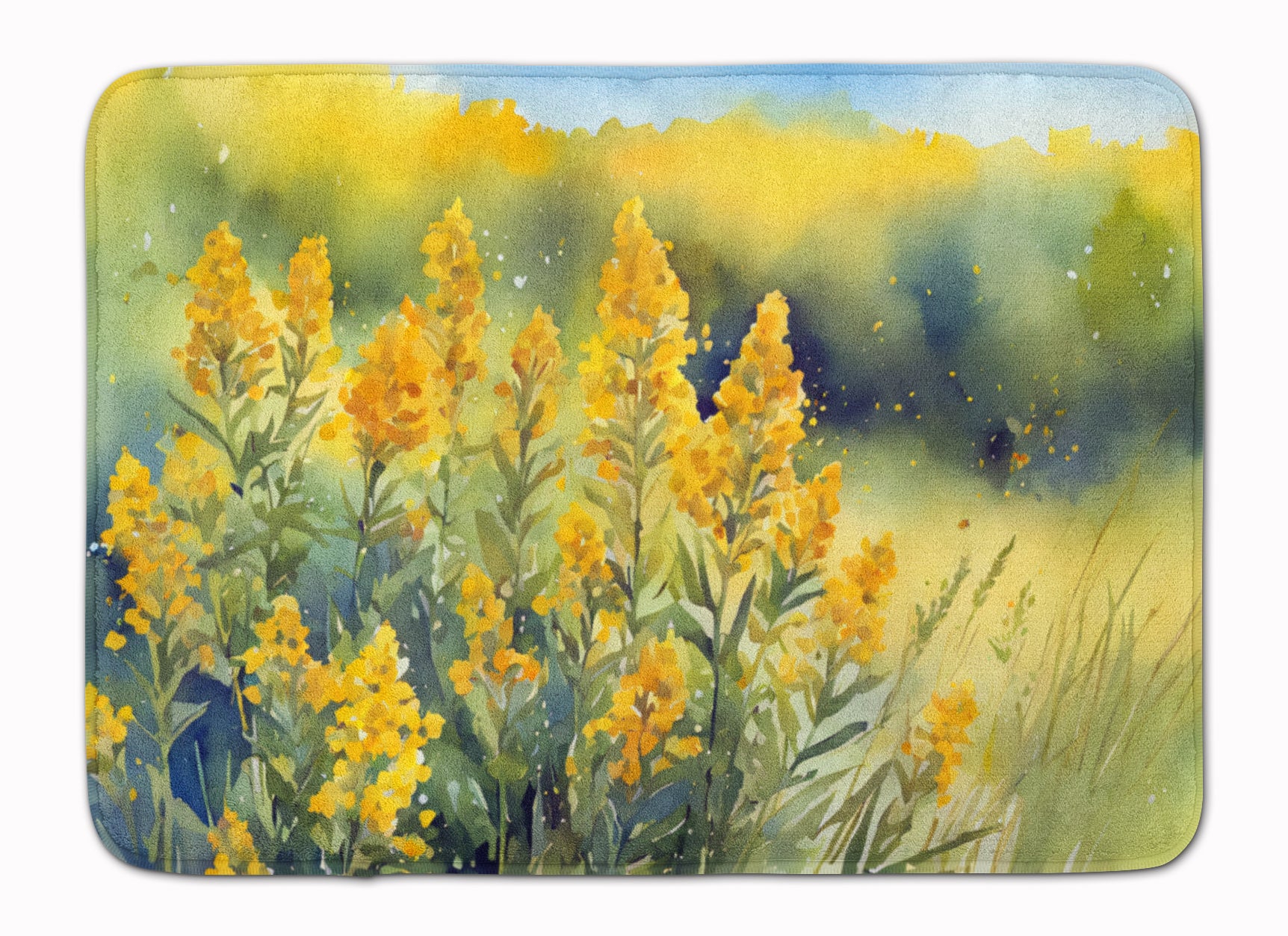 Buy this Nebraska Goldenrod in Watercolor Memory Foam Kitchen Mat