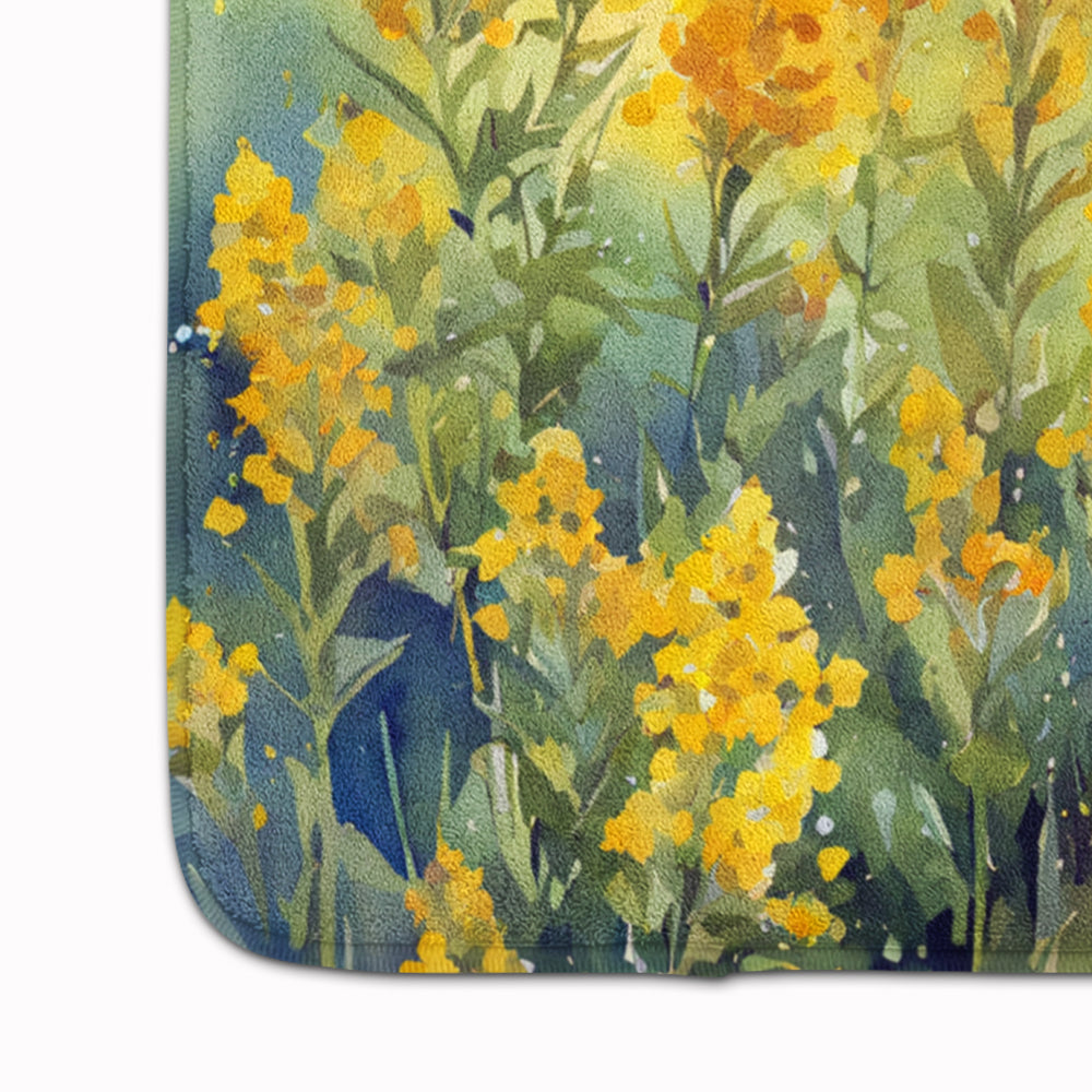 Nebraska Goldenrod in Watercolor Memory Foam Kitchen Mat