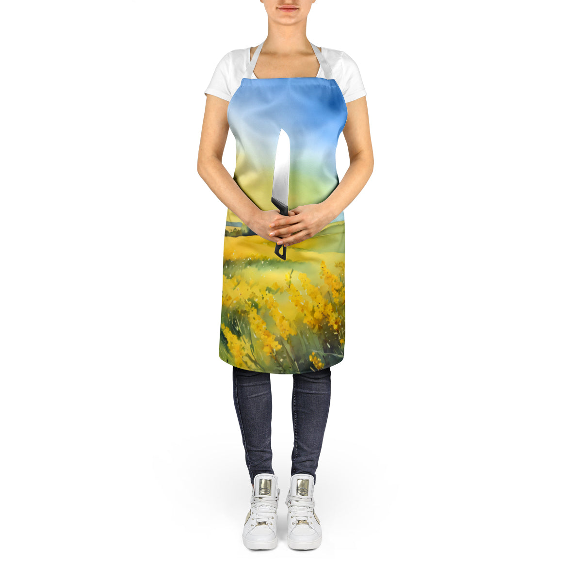 Nebraska Goldenrod in Watercolor Apron