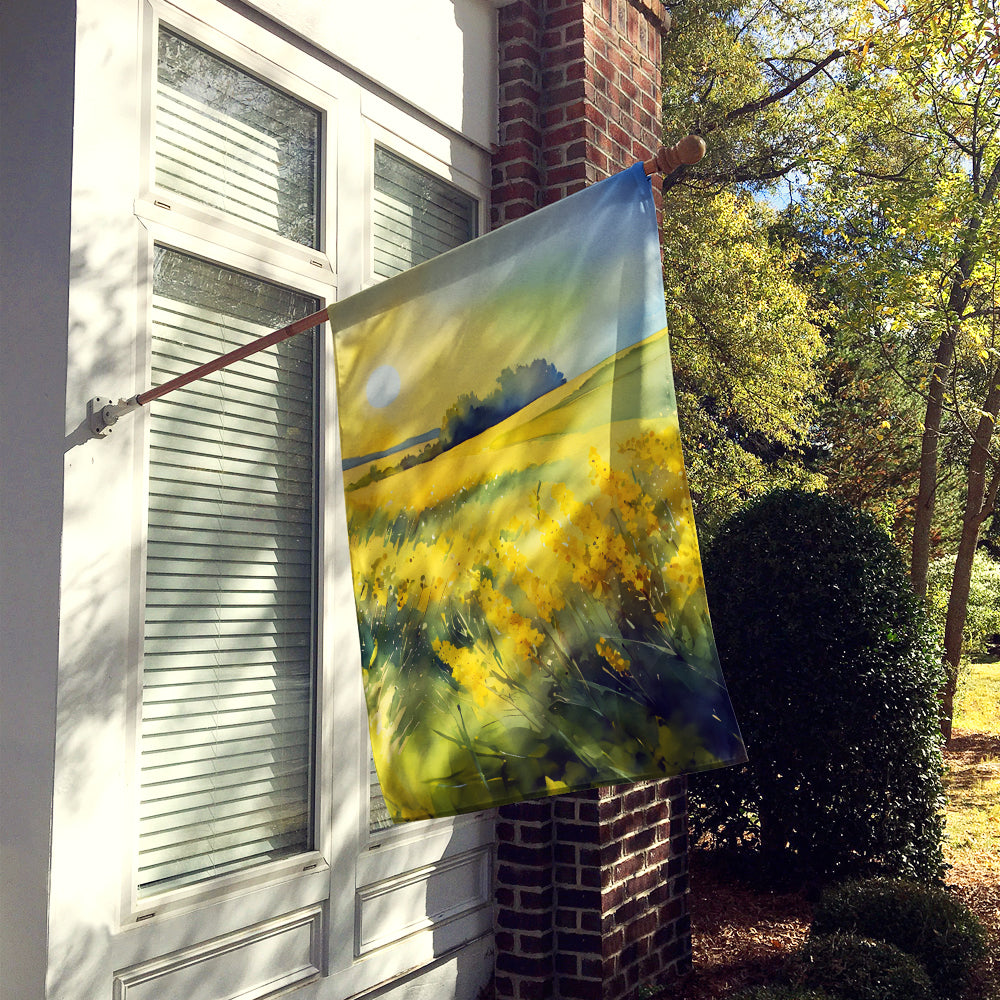 Nebraska Goldenrod in Watercolor House Flag