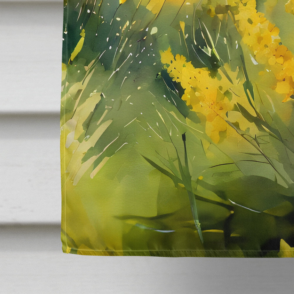 Nebraska Goldenrod in Watercolor House Flag