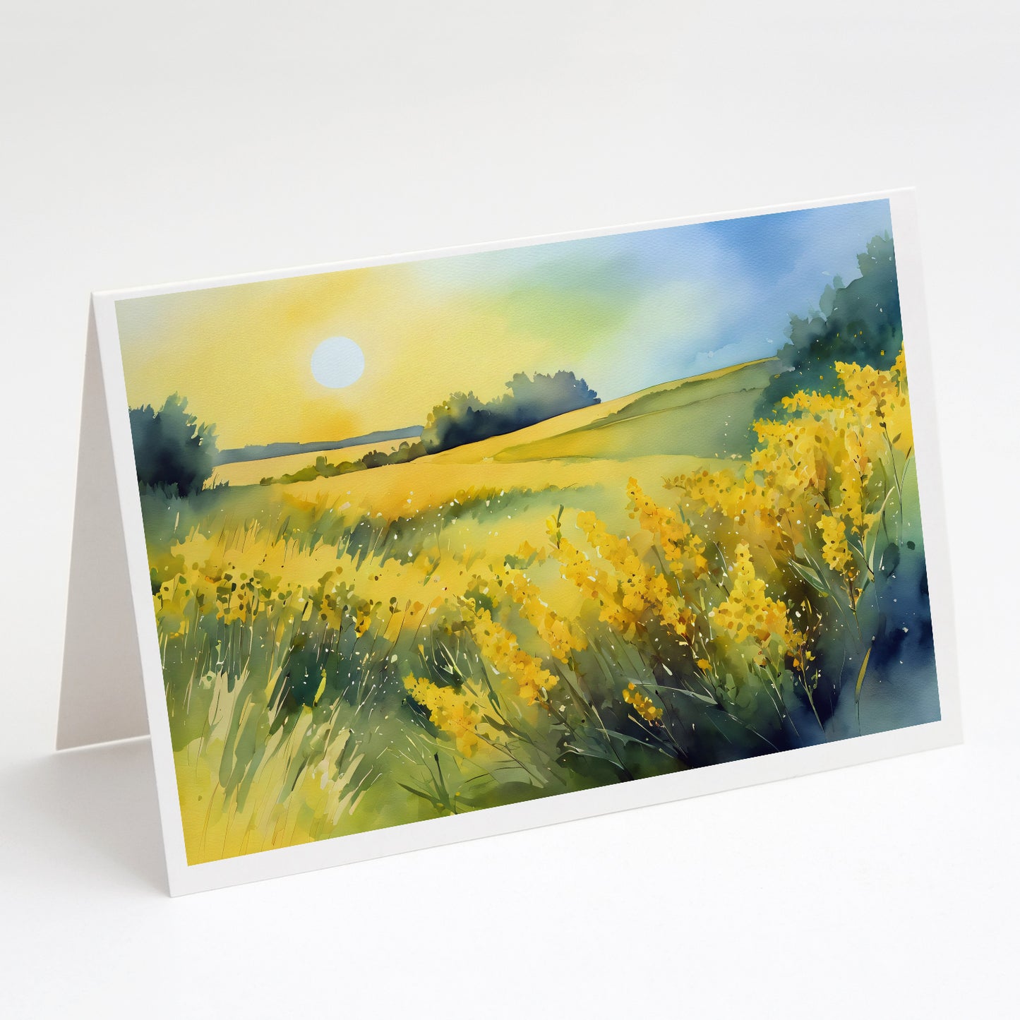 Buy this Nebraska Goldenrod in Watercolor Greeting Cards Pack of 8