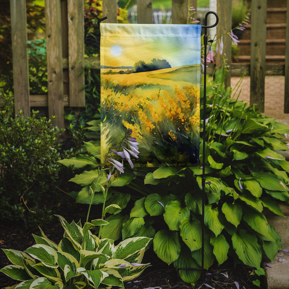 Nebraska Goldenrod in Watercolor Garden Flag