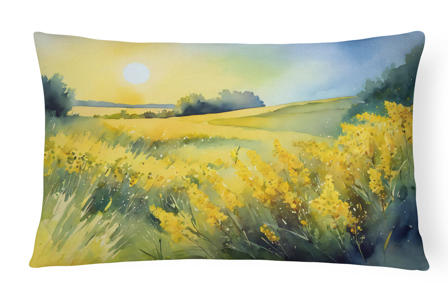 Buy this Nebraska Goldenrod in Watercolor Throw Pillow